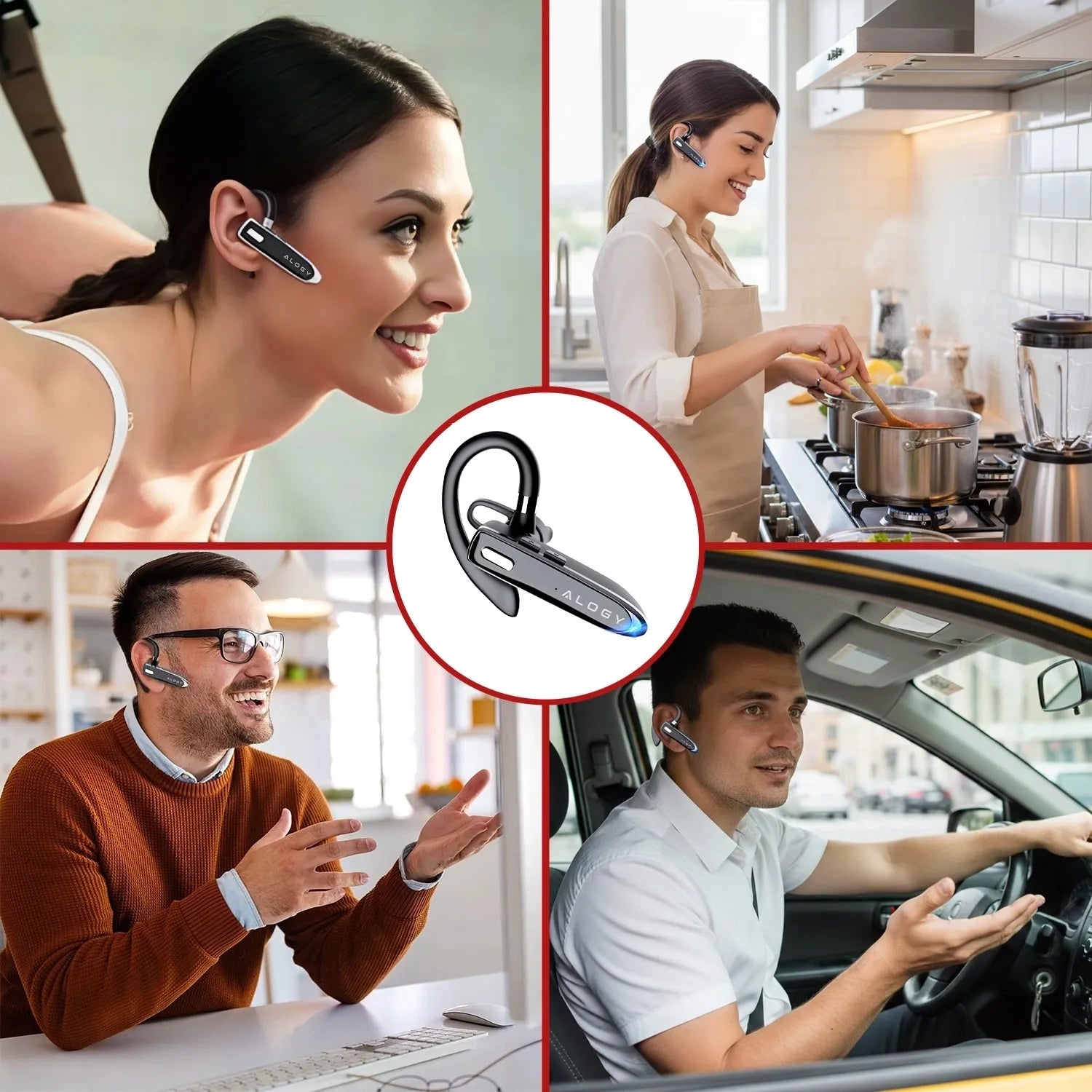BLUETOOTH 5.1 ausinė Alogy belaidė laisvų rankų įranga 12h pokalbių