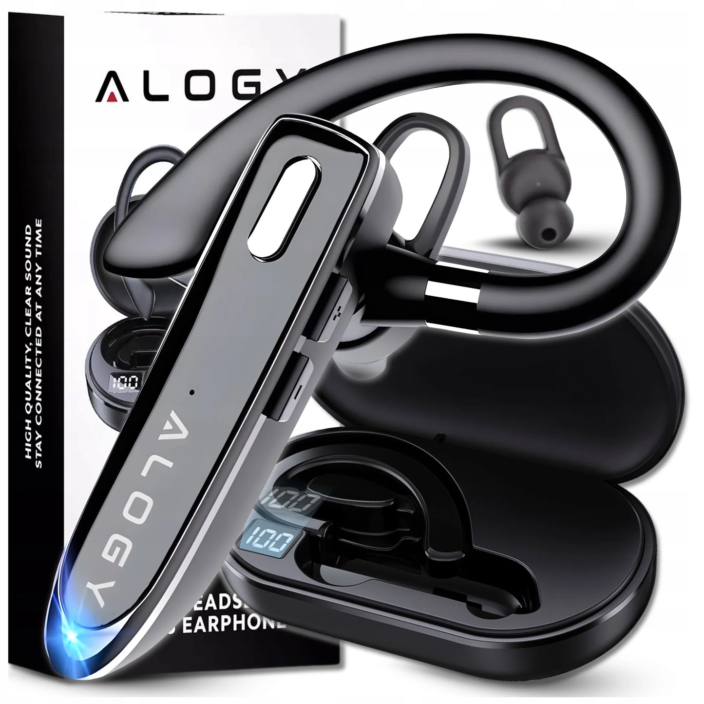 BLUETOOTH 5.1 ausinė Alogy belaidė laisvų rankų įranga 12h pokalbių