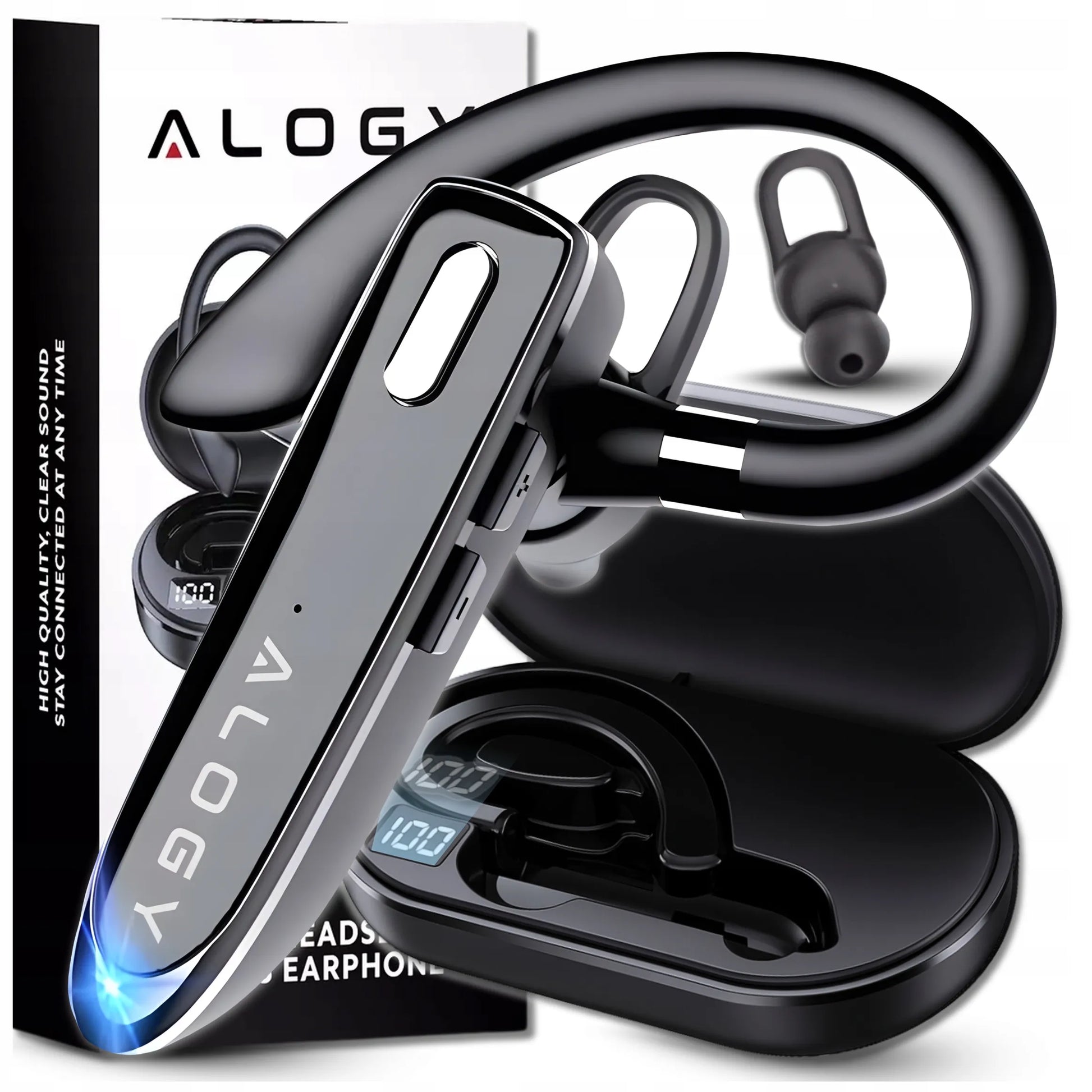 BLUETOOTH 5.1 ausinė Alogy belaidė laisvų rankų įranga 12h pokalbių