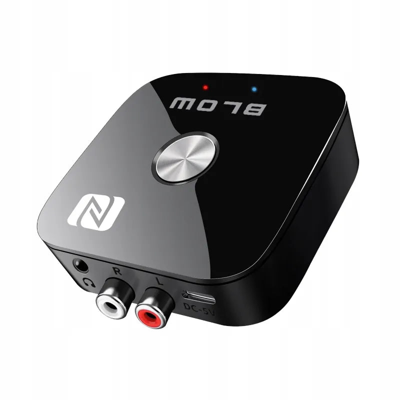 BLUETOOTH 5.3 NFC RCA AUX USB imtuvas, siųstuvas, adapteris garso aparatūrai su nuotolinio valdymo pulteliu