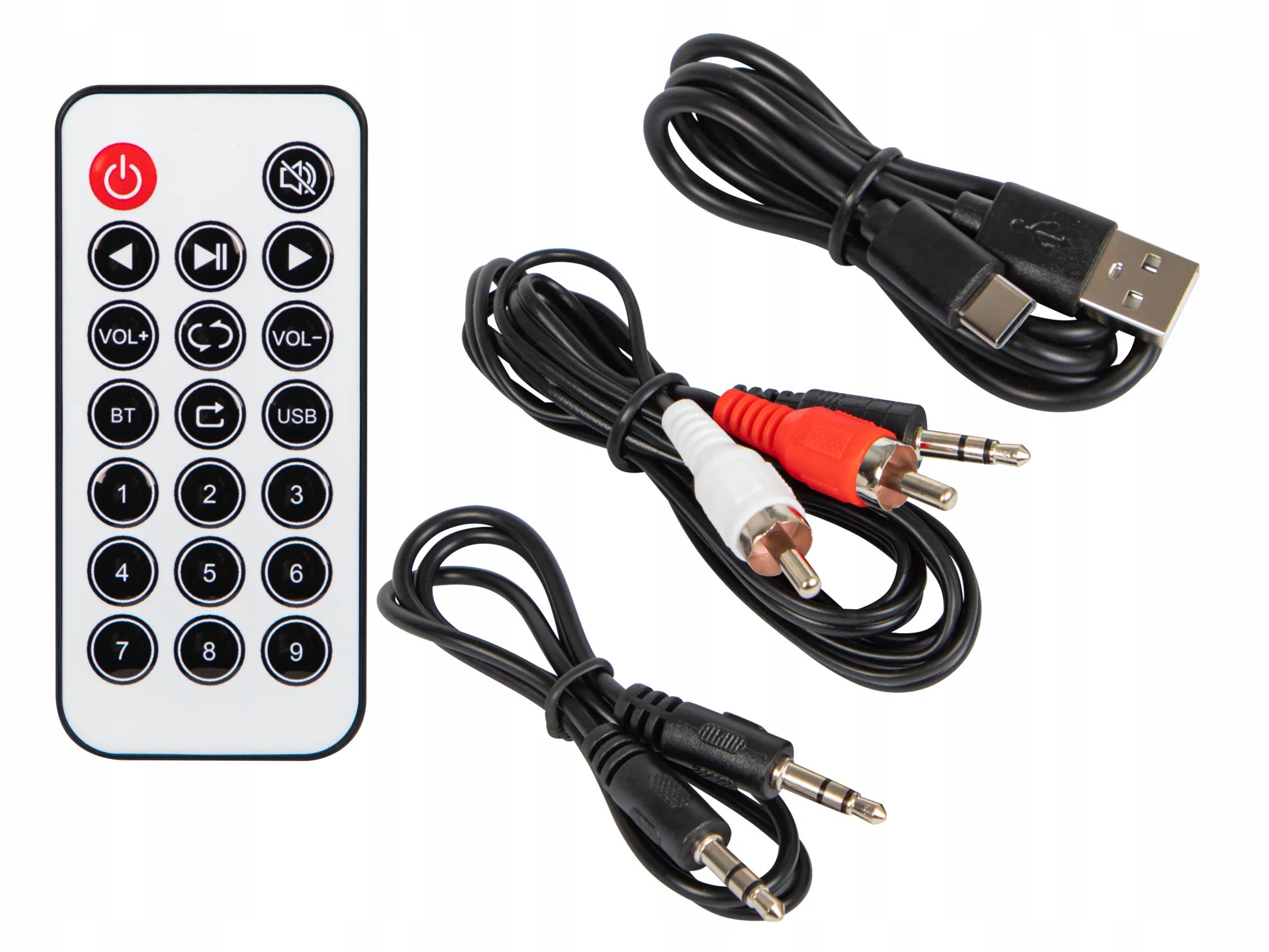 BLUETOOTH 5.3 NFC RCA AUX USB imtuvas, siųstuvas, adapteris garso aparatūrai su nuotolinio valdymo pulteliu