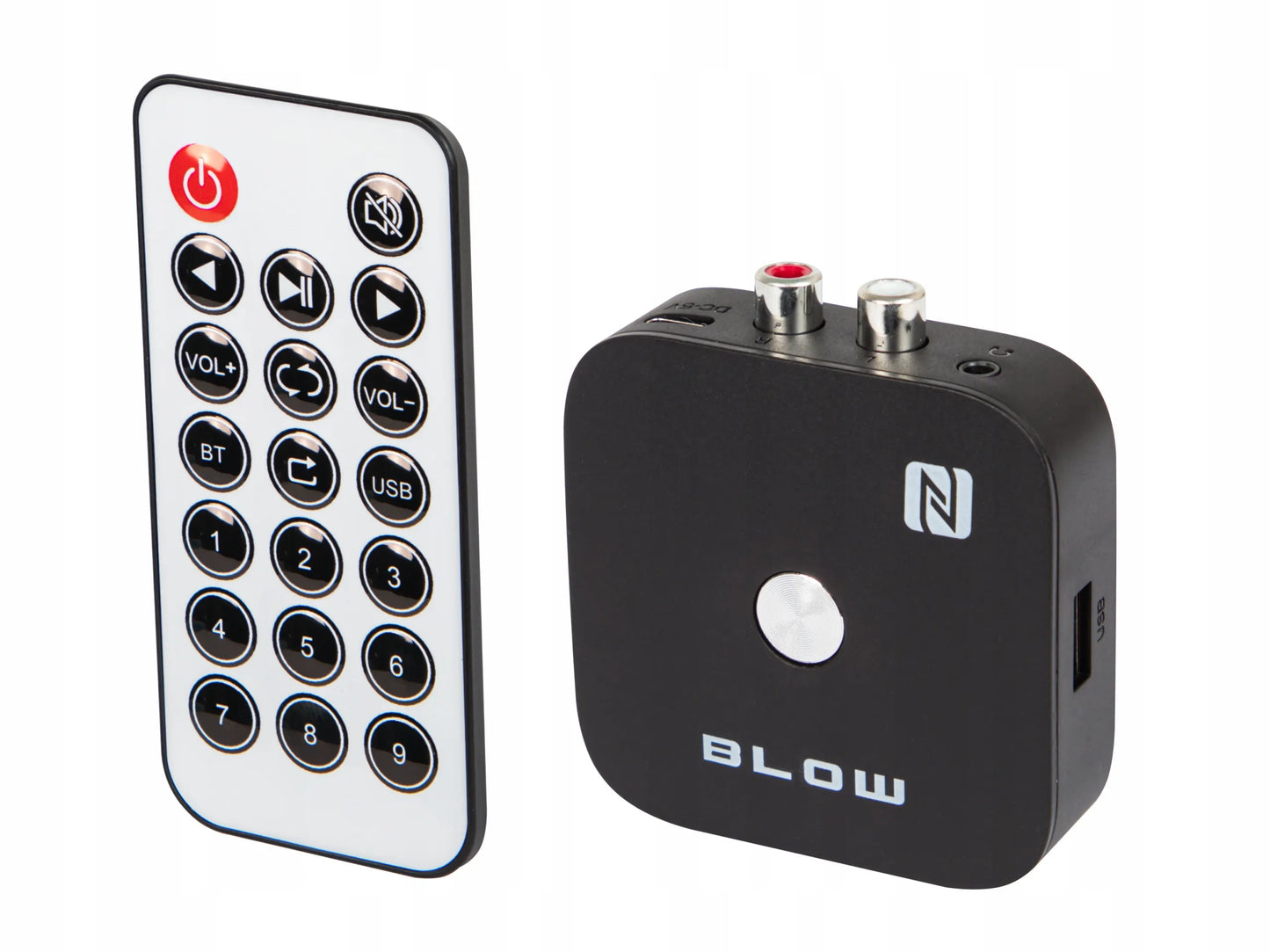 BLUETOOTH 5.3 NFC RCA AUX USB imtuvas, siųstuvas, adapteris garso aparatūrai su nuotolinio valdymo pulteliu