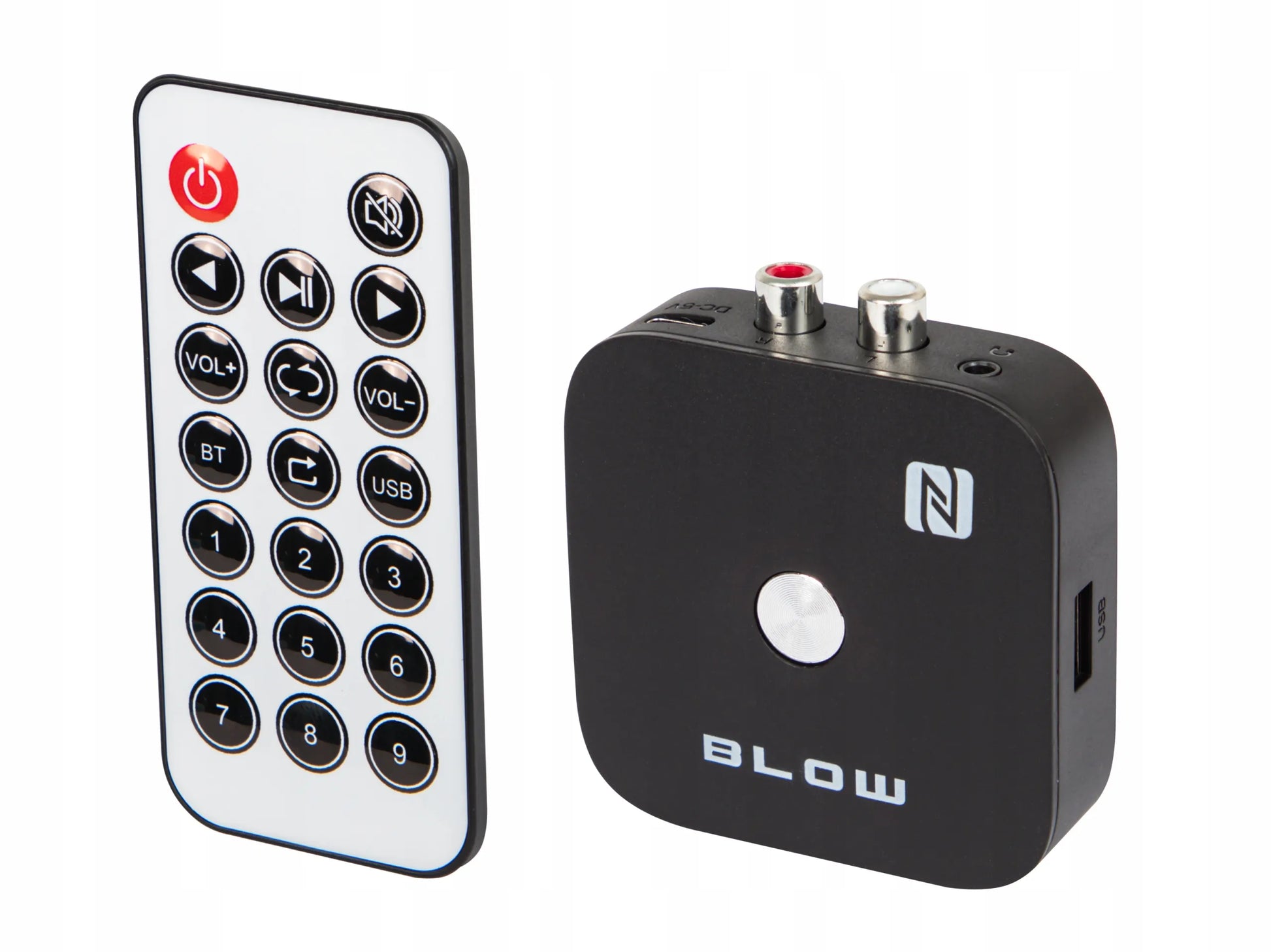 BLUETOOTH 5.3 NFC RCA AUX USB imtuvas, siųstuvas, adapteris garso aparatūrai su nuotolinio valdymo pulteliu