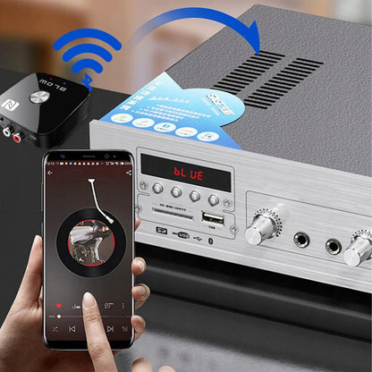 BLUETOOTH 5.3 NFC RCA AUX USB imtuvas, siųstuvas, adapteris garso aparatūrai su nuotolinio valdymo pulteliu