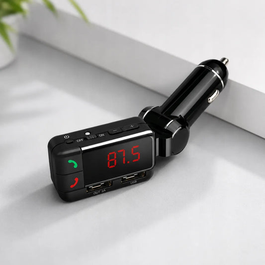 Bluetooth FM siųstuvas, 2x USB automobilinis įkroviklis, MP3 grotuvas
