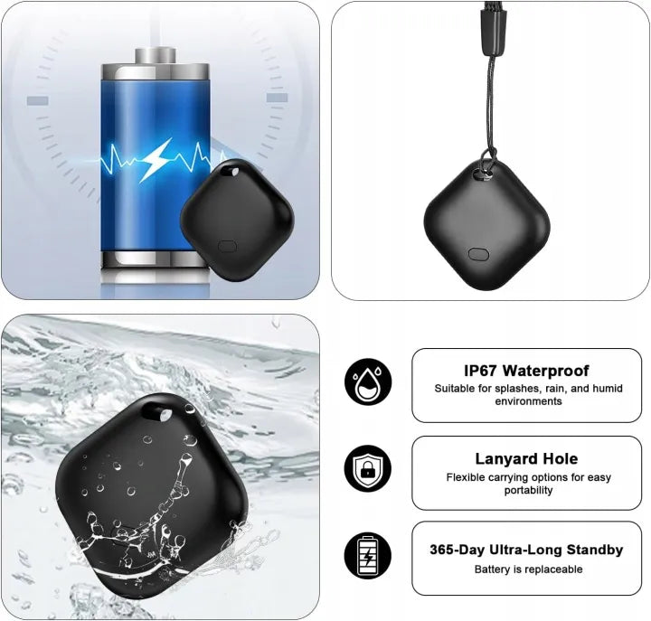 Bluetooth GPS lokatorius iOS „Find My“ 4 vnt. Smart Tag IP67 Tracker