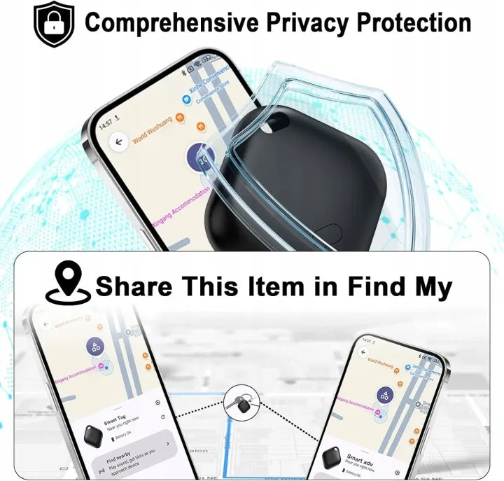Bluetooth GPS lokatorius iOS „Find My“ 4 vnt. Smart Tag IP67 Tracker