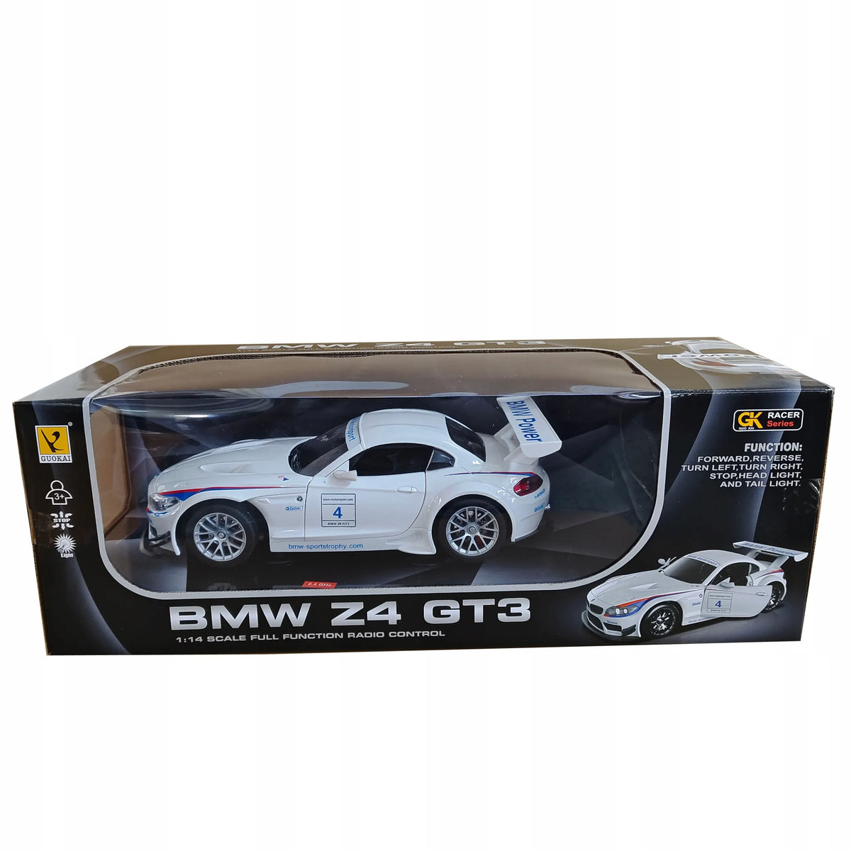 BMW Z4 1:14 baltas nuotoliniu būdu valdomas automobilis