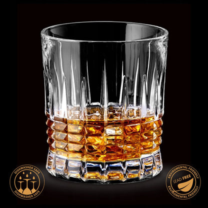 Bohemia Prestige Perfecto krištolinės stiklinės viskiui, 300 ml, 6 vnt., su storu dugnu