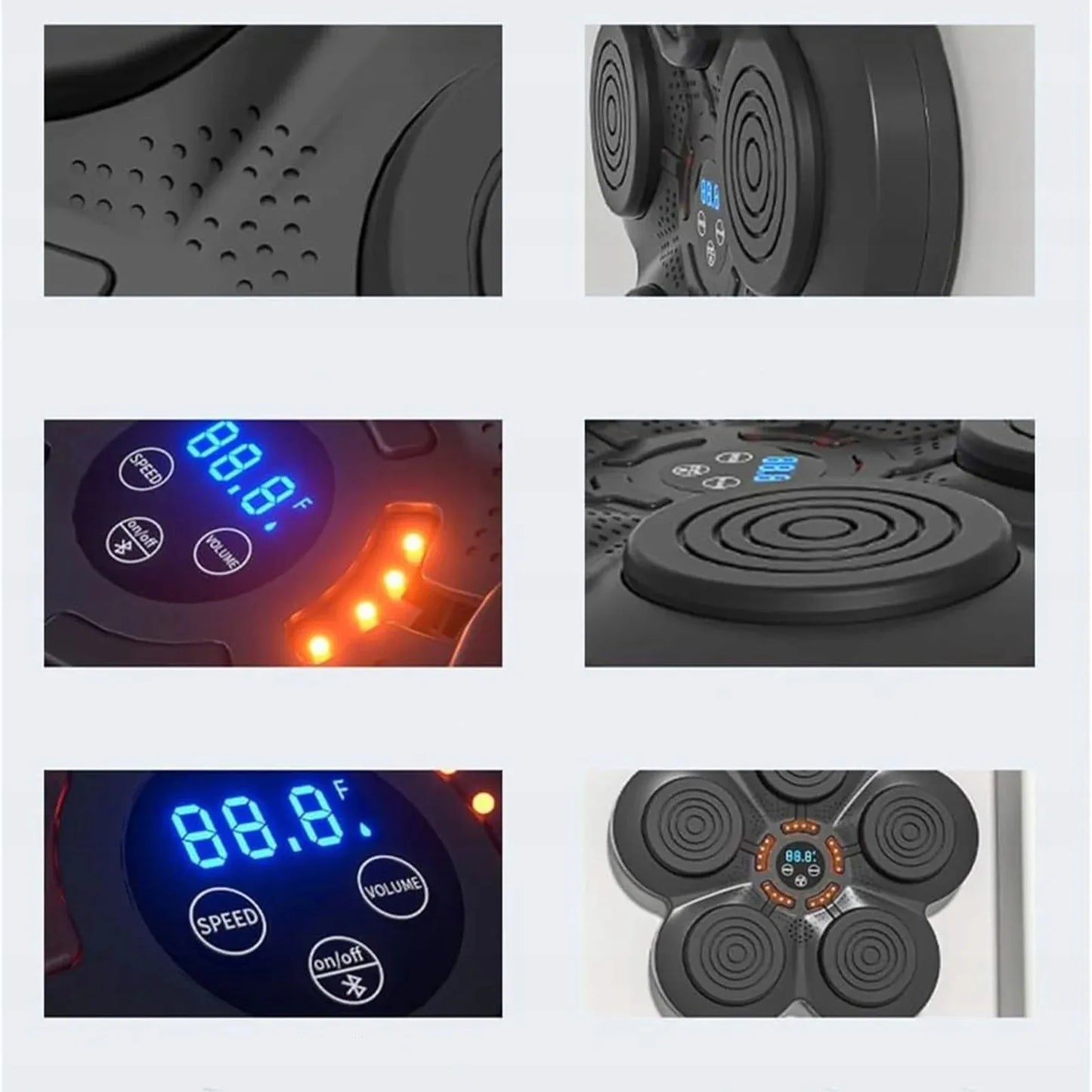 Bokso muzikos aparatas su LED apšvietimu ir Bluetooth