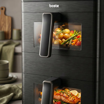 Boste bežriebė gruzdintuvė Air Fryer 12L Dual Zone XXL 2 skyriai 3000W