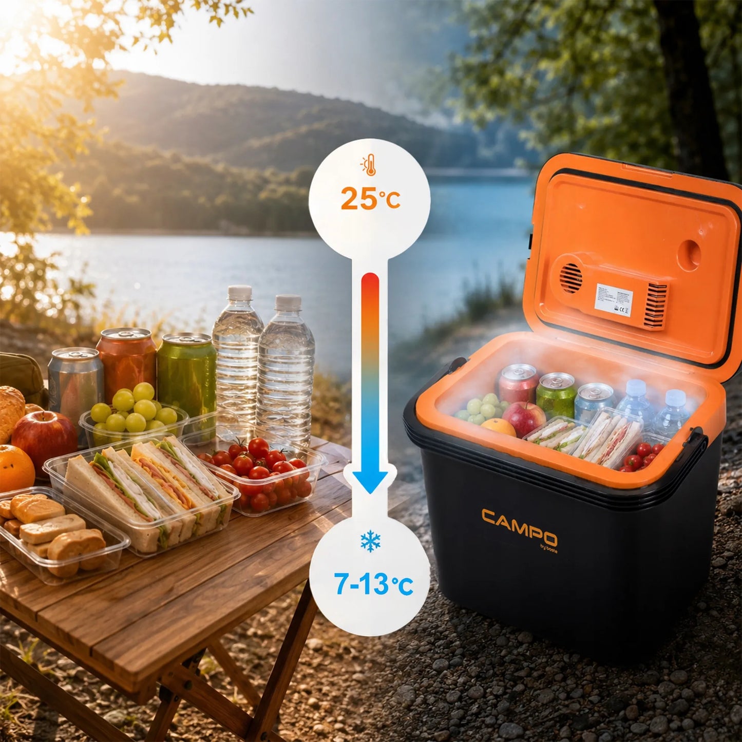 Boste CB32 32L elektrinis nešiojamas šaltkrepšis/šaldytuvas, 12V/230V, su šildymo funkcija