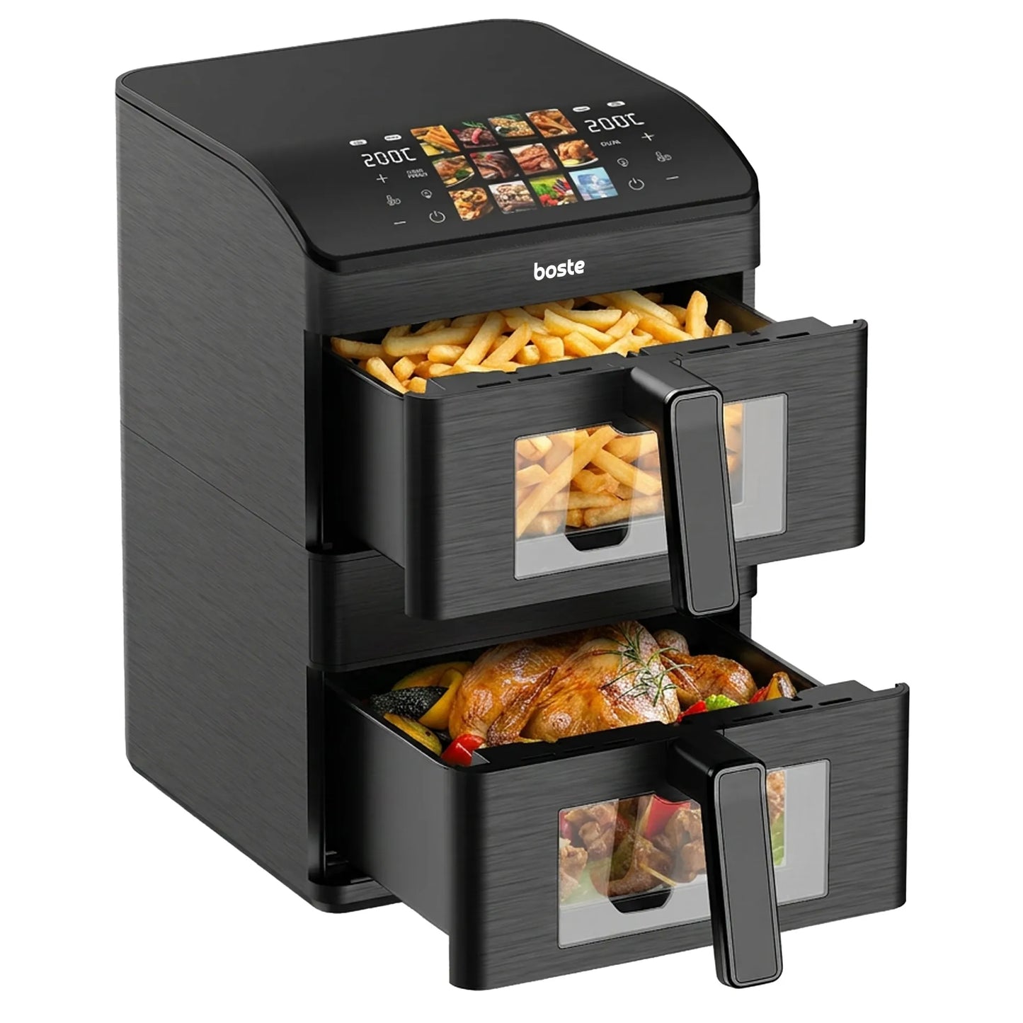 Boste Flavor Cookmaster D8 oro gruzdintuvė 12L Dual Zone XXL 2 skyriai 3000W
