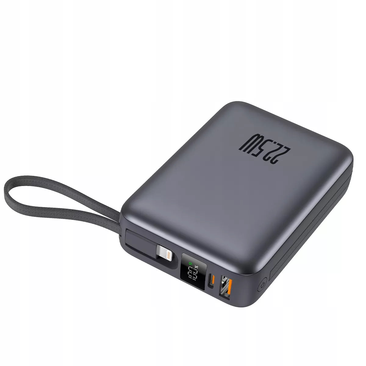 Boste išorinė baterija 20000mAh 22.5W su integruotais USB-C ir Lightning laidais PD QC