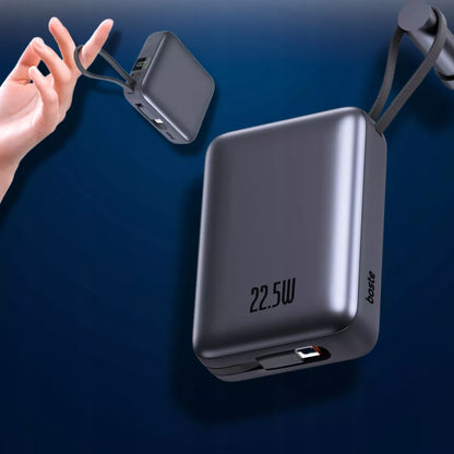 Boste išorinė baterija 20000mAh 22.5W su integruotais USB-C ir Lightning laidais PD QC