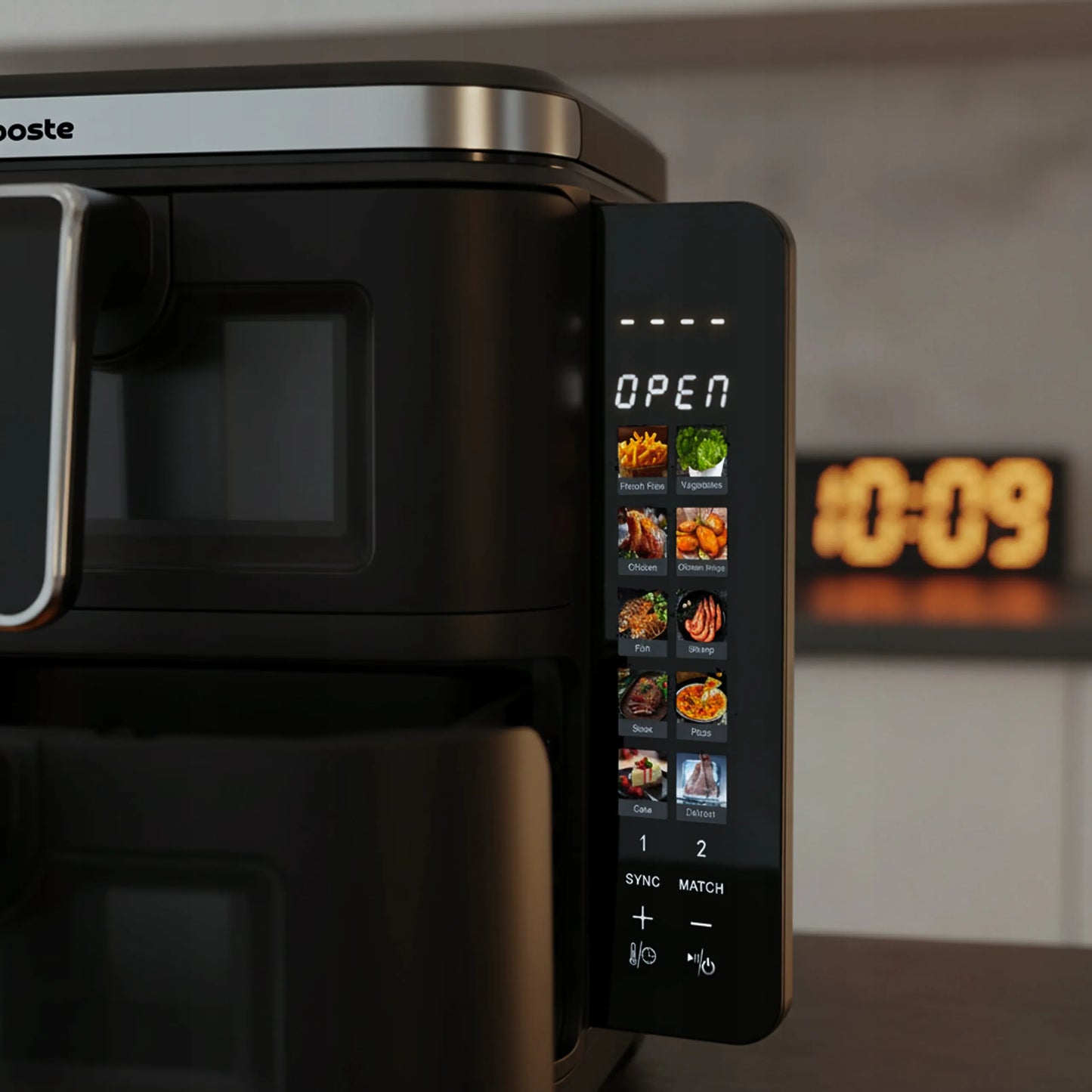 BOSTE oro gruzdintuvė AIRFRYER 11L 2800W galinga 10 programų didelė