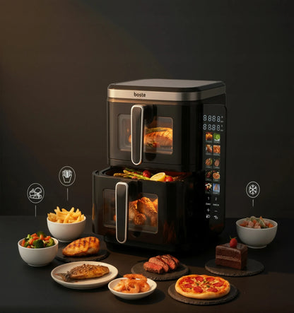 BOSTE oro gruzdintuvė AIRFRYER 11L 2800W galinga 10 programų didelė