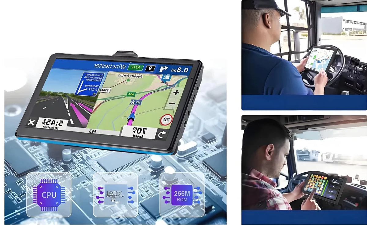 BRADERS „Truck“ GPS navigacija, 7 col., Europa, 2026 m. žemėlapiai, 16 GB, greita vietos paieška