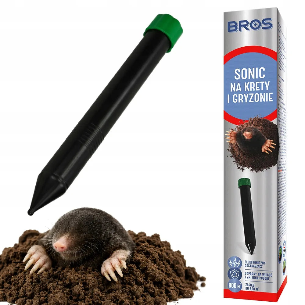BROS Sonic ultragarsinis kurmių ir graužikų baidytuvas, veikiantis iki 600 m2 plotą