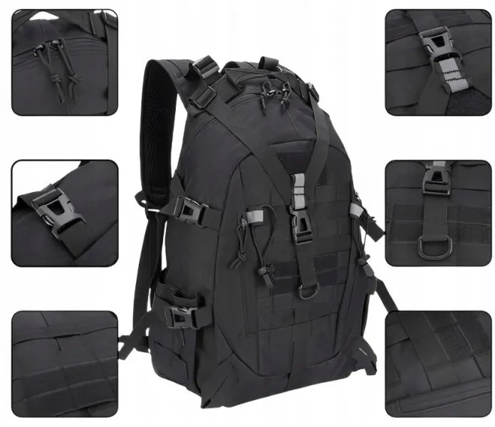 BSH ADVENTURE PL-005A juoda taktinė turistinė kuprinė, 35 l