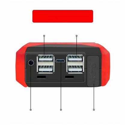 „Buster“ automobilinis užvedimo įrenginys, 99 800 mAh, 12 V, power bank su gnybtais ir žibintuvėliu
