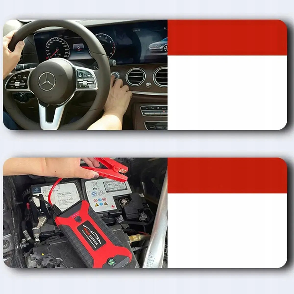 „Buster“ automobilinis užvedimo įrenginys, 99 800 mAh, 12 V, power bank su gnybtais ir žibintuvėliu