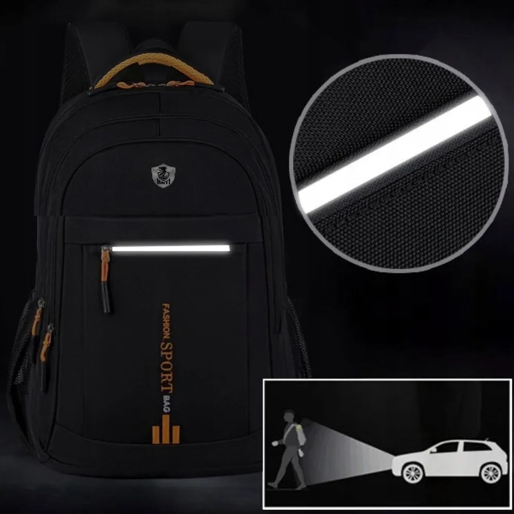 Lengva mokyklinė kuprinė jaunimui, unisex, juodos spalvos