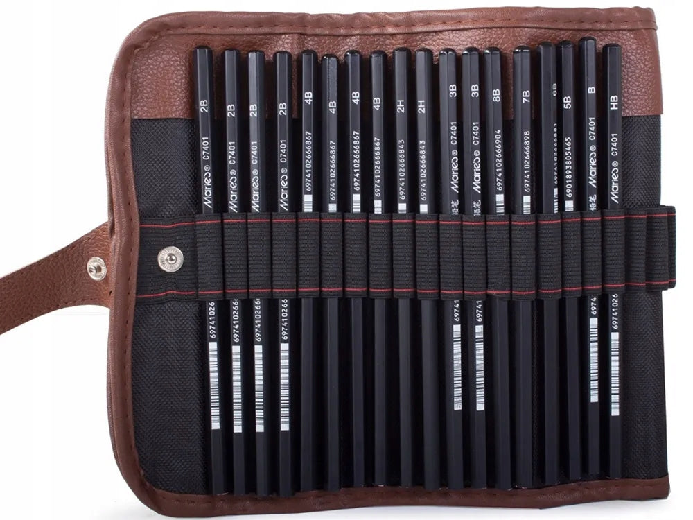 Profesionalus 29in1 eskizavimo ir piešimo rinkinys: anglis, pieštukai, maišytuvai