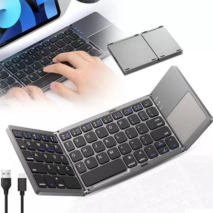 Sulankstoma belaidė „Bluetooth“ klaviatūra planšetiniam komputeriui su jutikliniu skydeliu