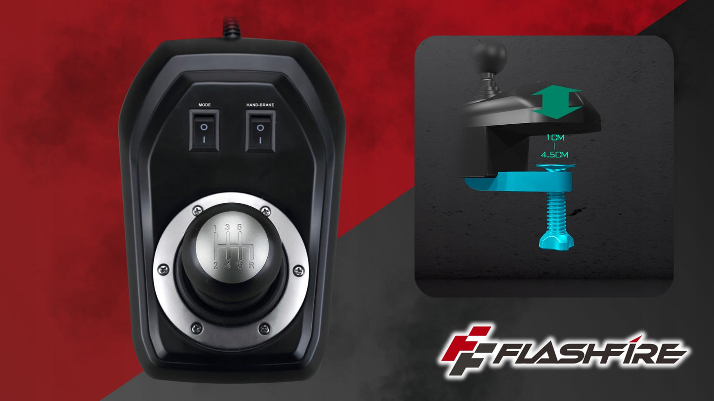 Žaidimų vairas FLASHFIRE F111 6 pavaros 270°/900° PC PS5 PS4 Switch