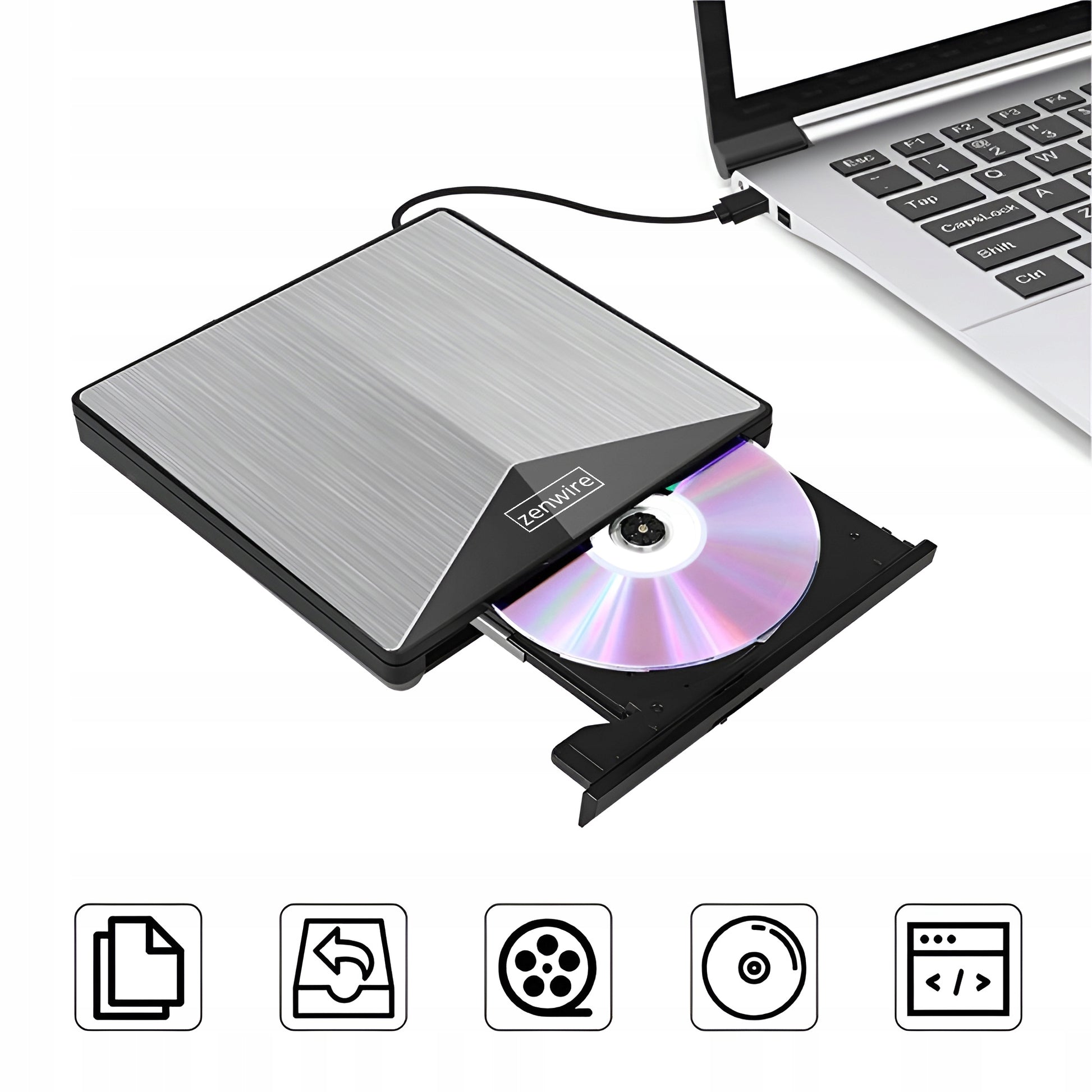 Išorinis DVD CD USB-C 3.0 grotuvas rašytuvas nešiojamam kompiuteriui