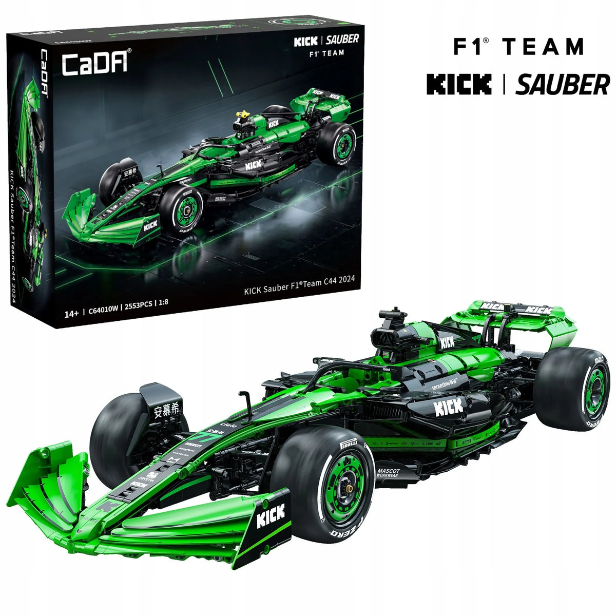 CaDA „Kick Sauber“ F1 lenktyninio automobilio konstravimo kaladėlės, 2553 detalės