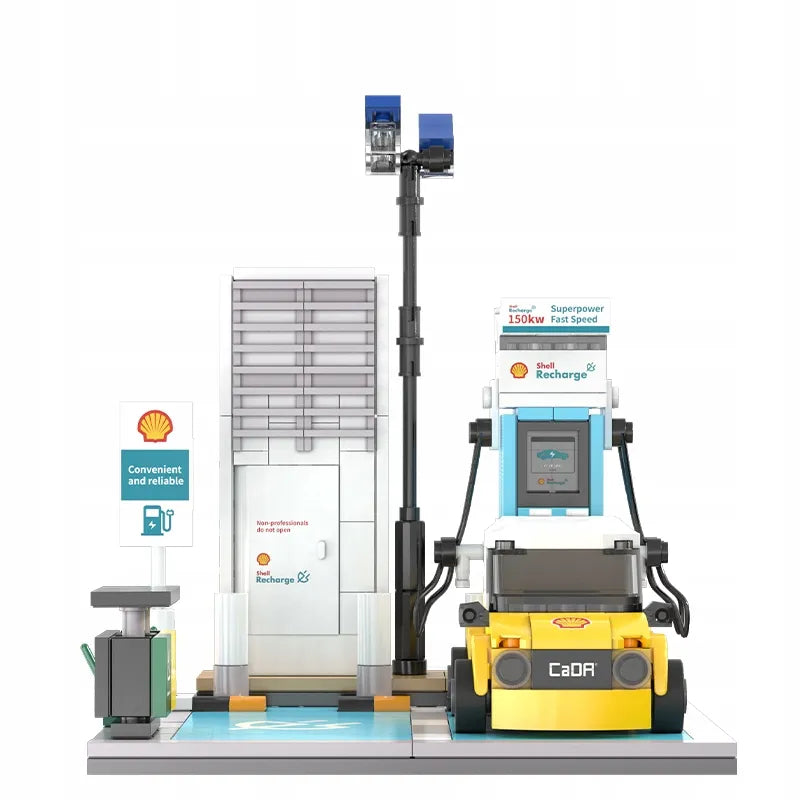 CaDA Shell elektromobilių įkrovimo stoties konstruktorius, 308 dalys, nuo 8 metų