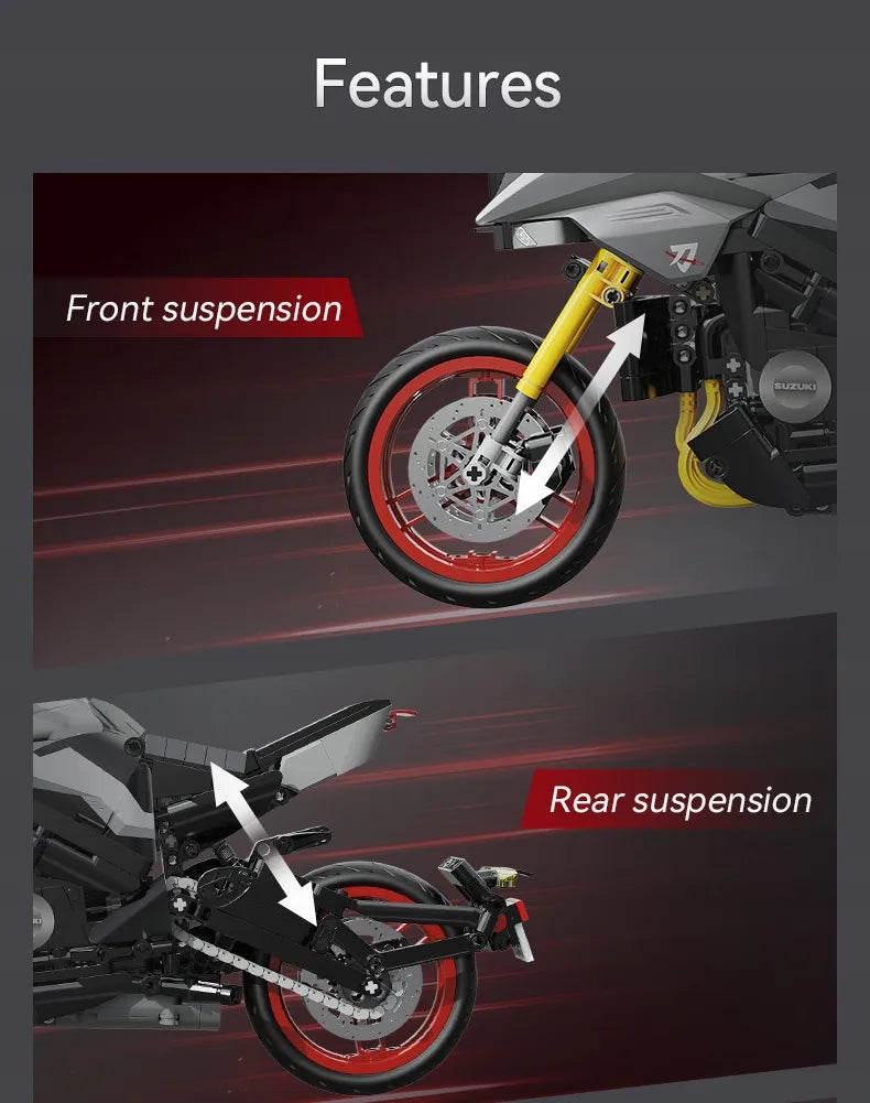 CaDA Suzuki Katana motociklo konstruktorius, 1104 detalės, C59021W