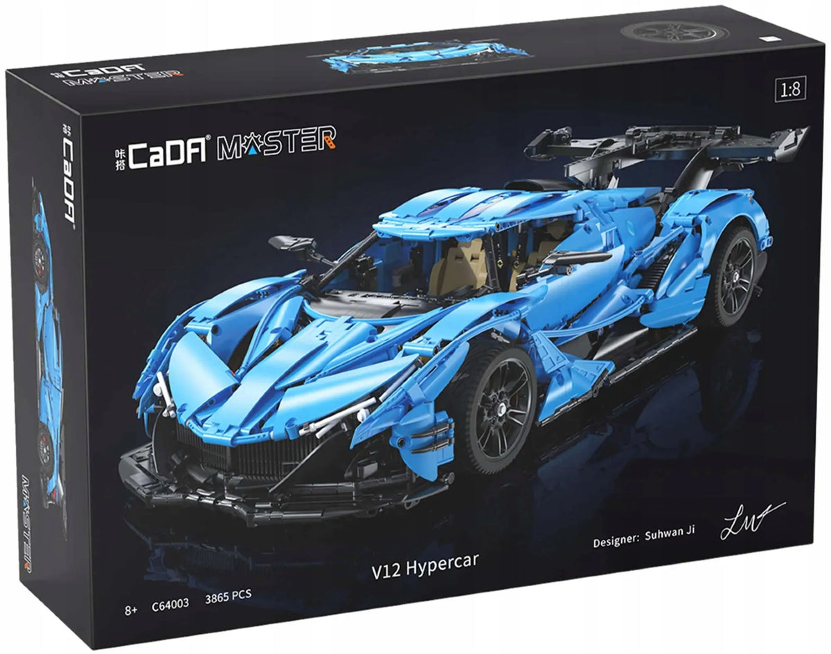 CaDA V12 Hypercar sportinio automobilio konstruktorius, 3865 detalės, 60 cm