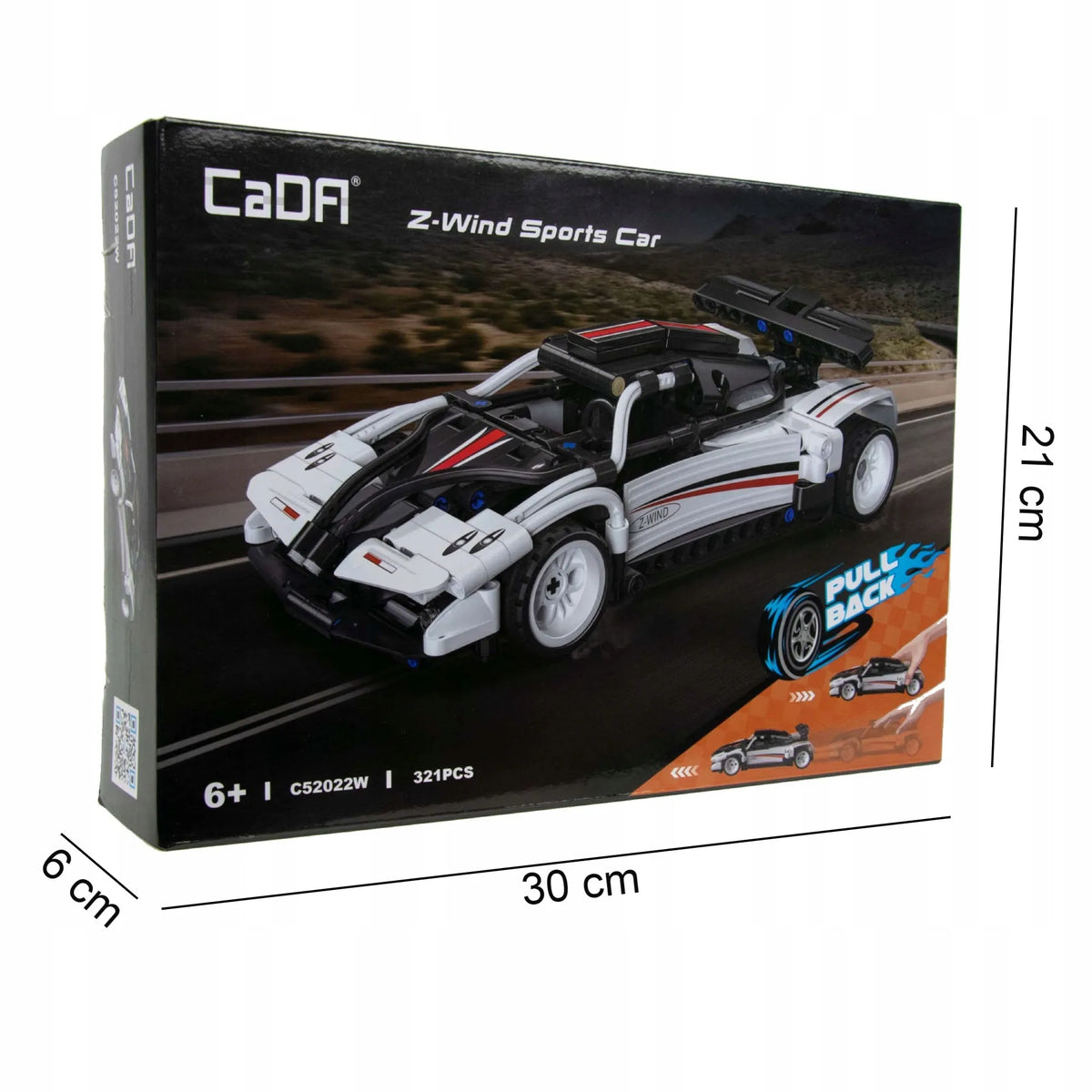 CaDA Z-Wind sportinio automobilio konstruktorius su pull-back pavara, 321 detalė
