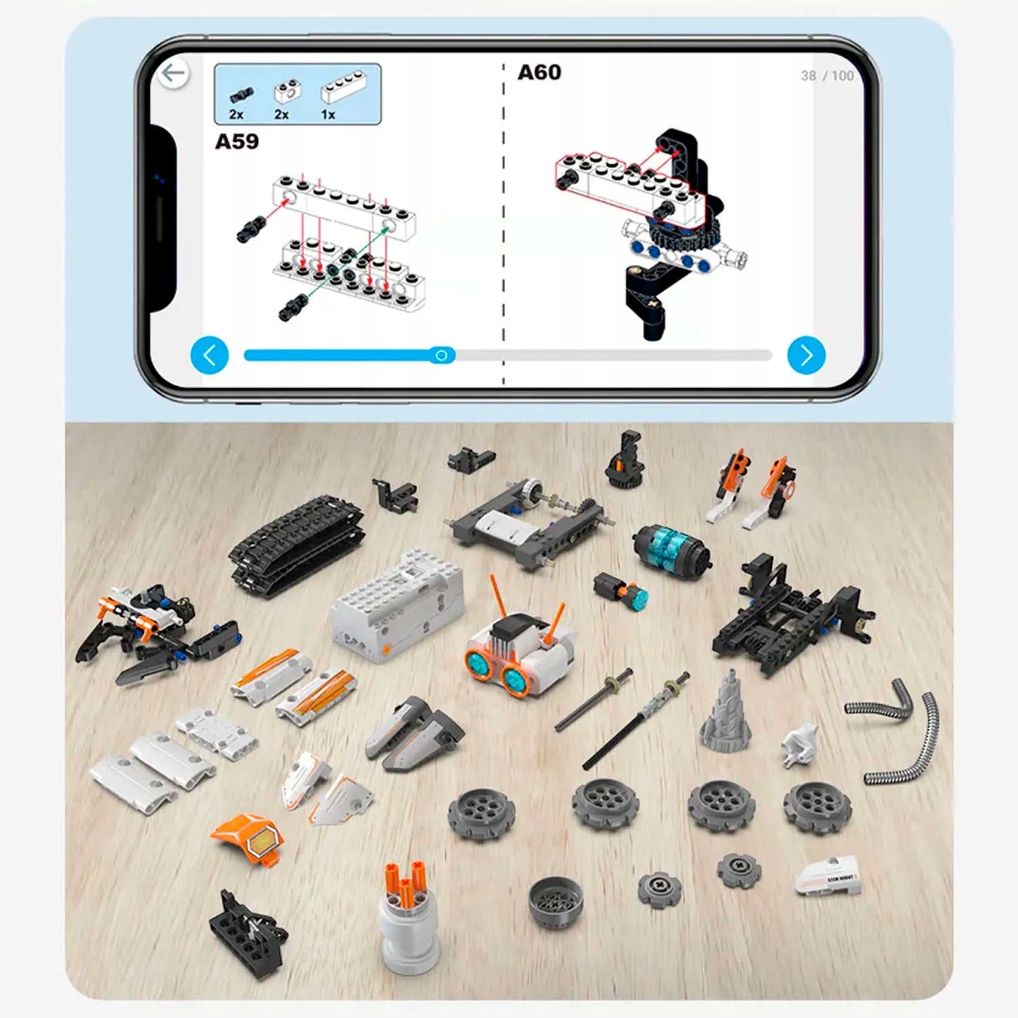 CaDA z.bot CODE ROBOT RC konstravimo rinkinys, 462 detalės