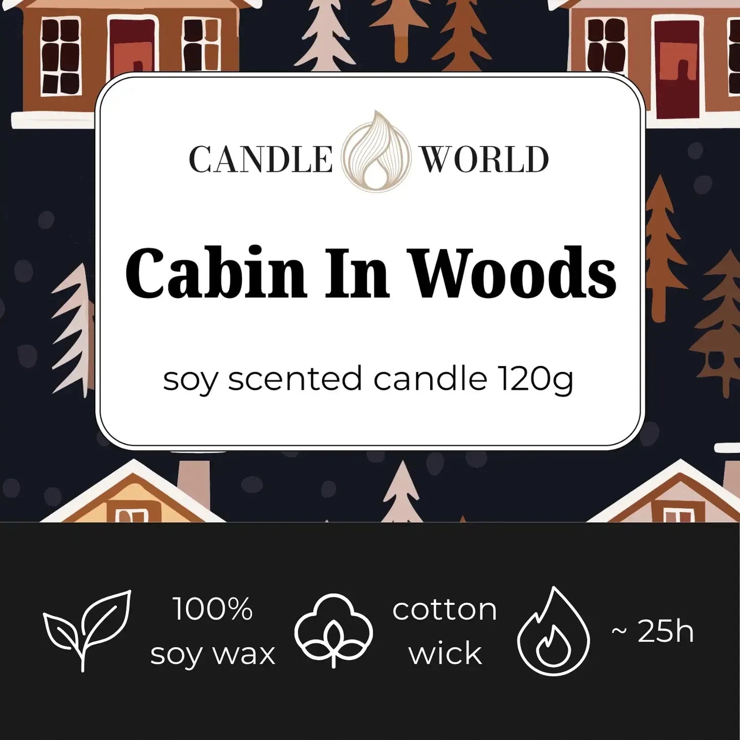 Candle World sojinė kvapioji žvakė „Miško trobelė“ Cabin In Woods, 120 g