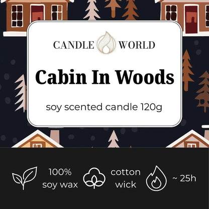 Candle World sojinė kvapioji žvakė „Miško trobelė“ Cabin In Woods, 120 g