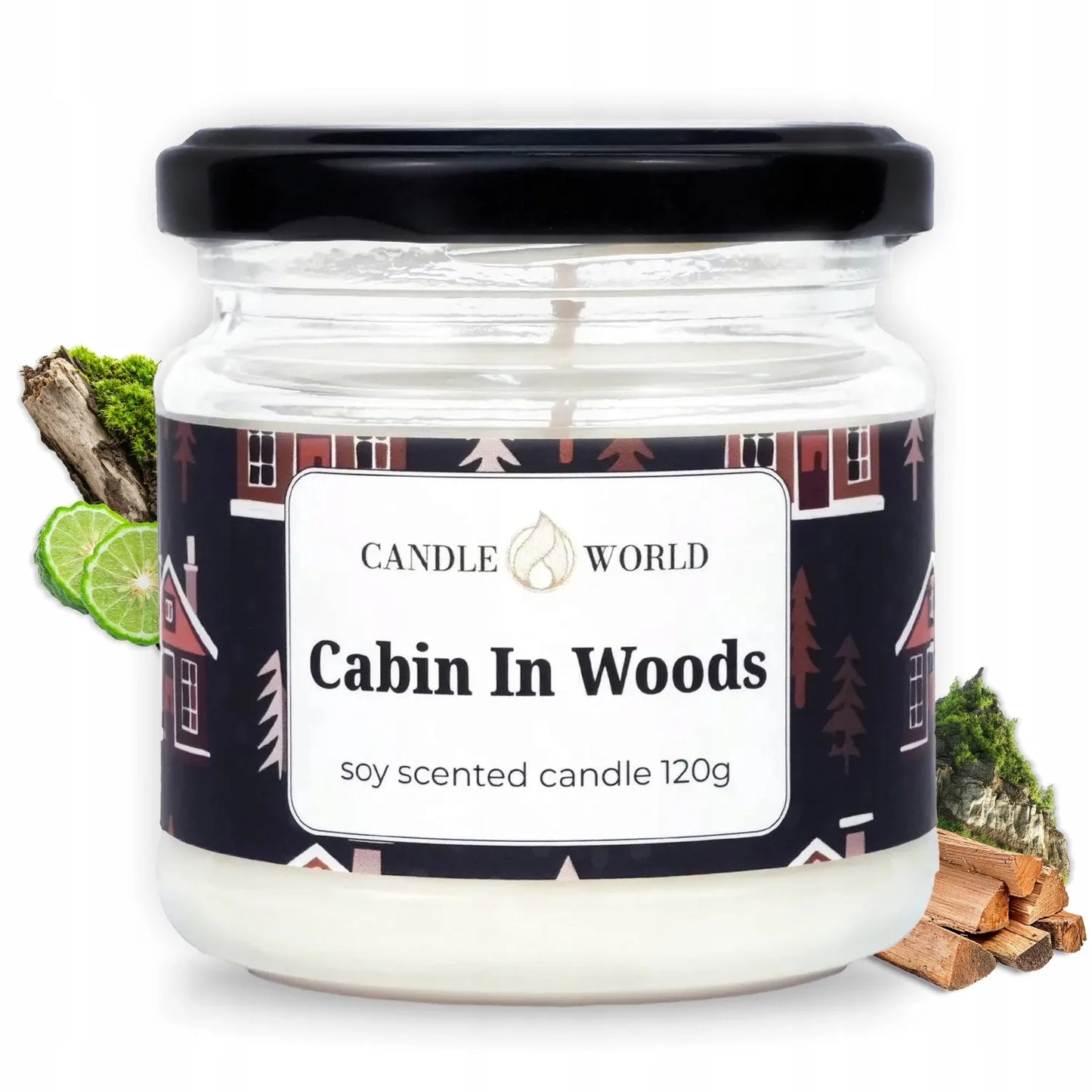 Candle World sojinė kvapioji žvakė „Miško trobelė“ Cabin In Woods, 120 g