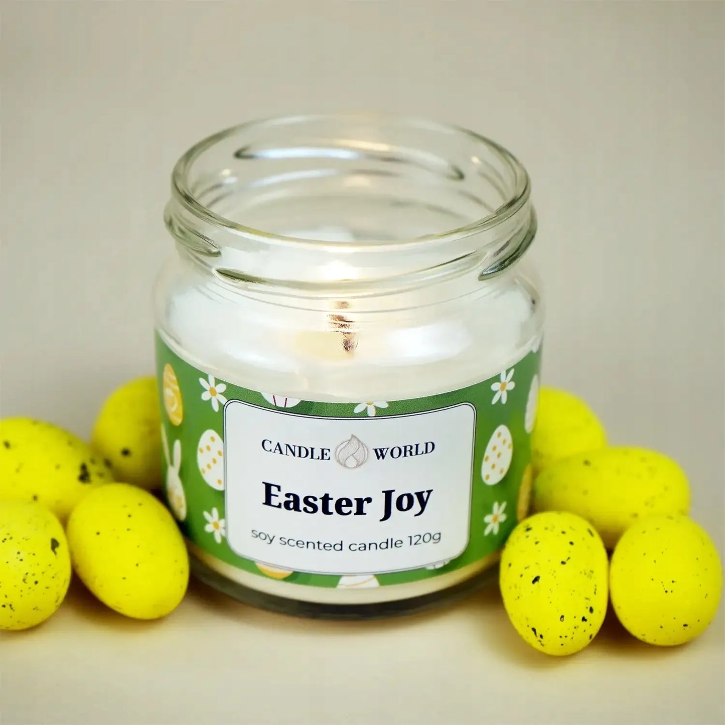Candle World velykinė sojų kvapioji žvakė gėlių aromato Easter Joy 120 g