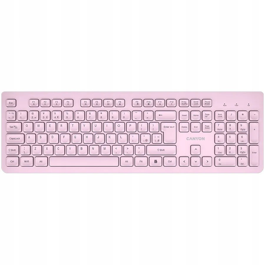 CANYON HKB-W01 belaidė mechaninė klaviatūra, US international QWERTY, rožinė