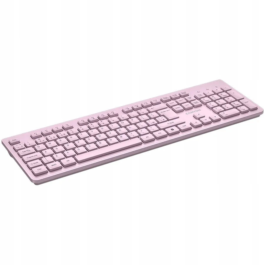 CANYON HKB-W01 belaidė mechaninė klaviatūra, US international QWERTY, rožinė