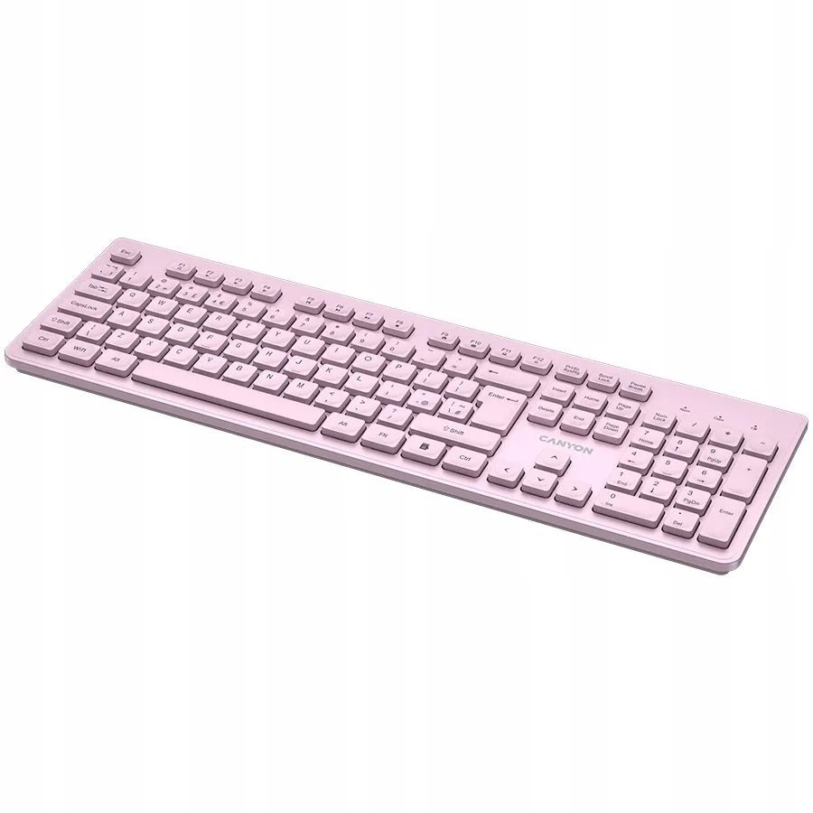 CANYON HKB-W01 belaidė mechaninė klaviatūra, US international QWERTY, rožinė