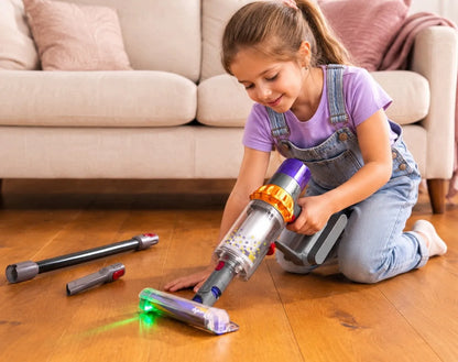 Casdon Dyson Detect vertikalus žaislinis dulkių siurblys vaikams su garso ir LED šviesos efektais