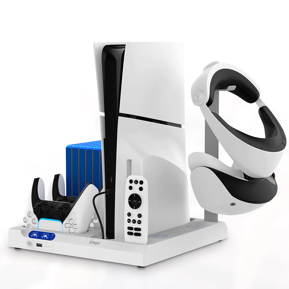 Aušinimo stotelė iPega stovas Sony PS5 Pro Slim, 2 valdikliams, ausinėms, pulteliui