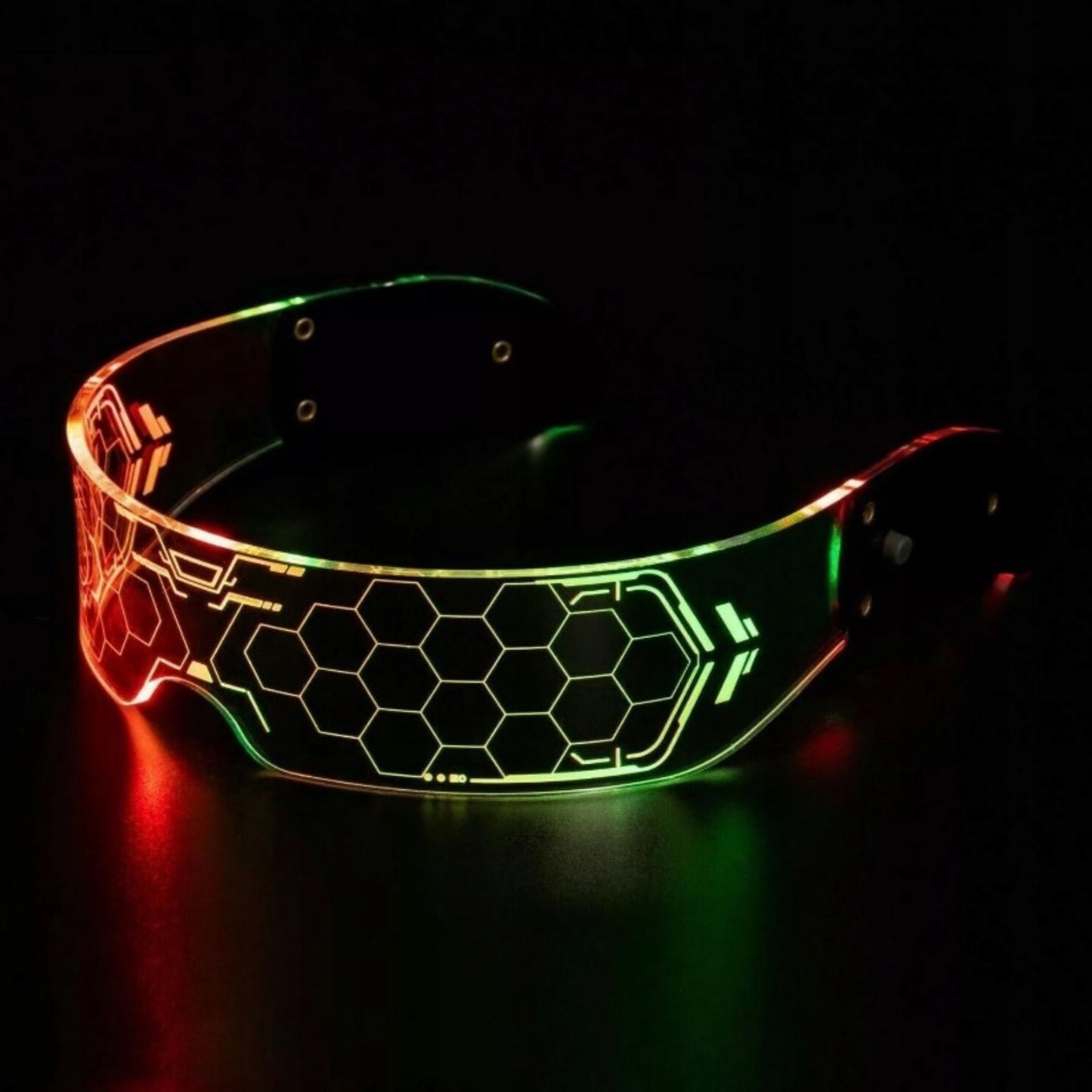 RGB LED akiniai, šviečiantys 7 spalvomis, vakarėliui, "Cyberpunk", neoniniai, festivaliui