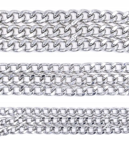 Chromuotas smaugiamasis antkaklis mažam šuniui – dekoratyvinė triguba grandinėlė – 39 cm