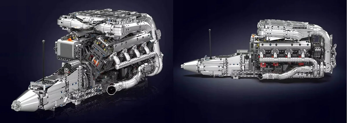 „COIL 10168“ V8 variklio su dviem turbokompresoriais konstruktorius, 2899 detalės