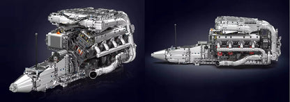 „COIL 10168“ V8 variklio su dviem turbokompresoriais konstruktorius, 2899 detalės